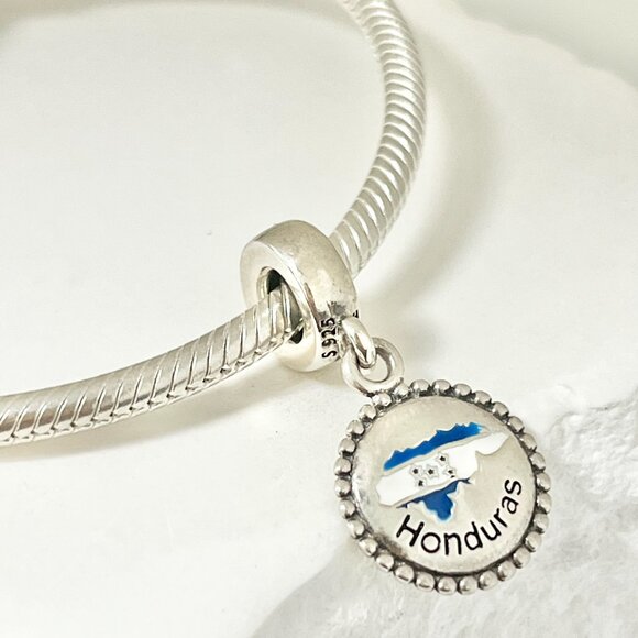 Pandora Honduras Map exclusive Dangle S925 Silver Charm - Picture 4 of 4